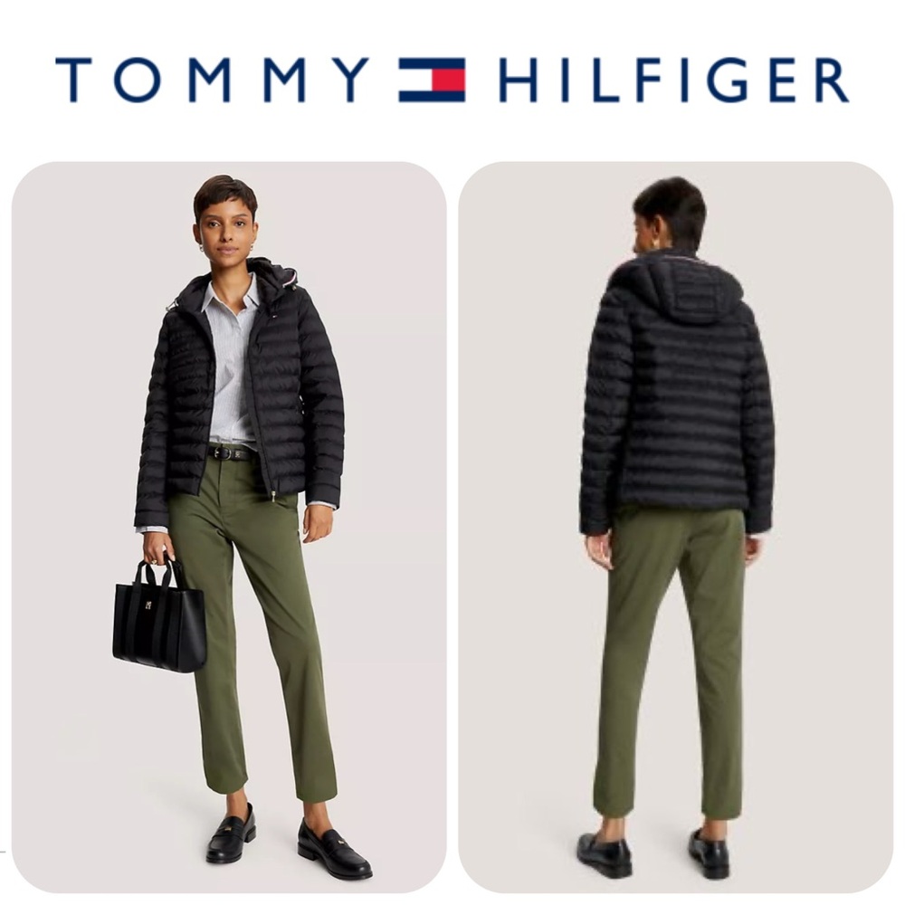 TOMMY HILFIGER Pants Women’s 12 Green Solid Slim Chino LIKE NEW